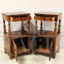 Pair of antique Louis Philippe bedside cabinets in walnut, 19th century Italy