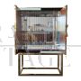 Optical design bar cabinet sideboard in black and white glass