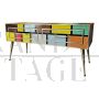 Design low coffee table in colored glass