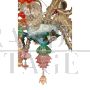 Rezzonico style chandelier in Murano glass in the colors of the Venice Carnival