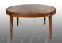 Antique Napoleon III oval extendable table in solid walnut    