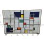 Mondrian style four-drawer chest of drawers in Murano glass                            