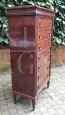 Antique mahogany veneered tallboy chest of drawers