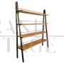 Small iron and teak ladder bookcase from the 1960s