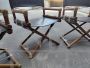 Set of 4 Lyda Levi McGuire style director's chairs in wood and leather