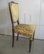 Set of 7 1960s Empire style chairs upholstered in ocher yellow brocade