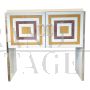 Design sideboard bar cabinet in colored glass and mirror