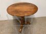 Antique round snap top walnut table from the Louis Philippe era - 1850