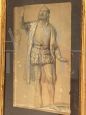 Antique sketch drawing of a 19th century nobleman in period costume 