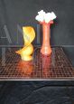 SC3 Space Age style artistic vase in orange ceramic