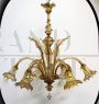 Avem chandelier in amber colored Murano glass, 1930s, with 6 lights