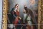 Antique oil painting on canvas from the early 19th century depicting the Annunciation