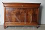 Antique Louis Philippe capuchin chest of drawers in walnut with briarwood drawers                            