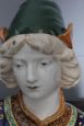 Pair of majolica sculptures by Minghetti with busts of Renaissance nobles