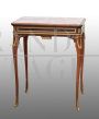 Antique Napoleon III coffee table in mahogany with red marble top