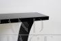 Art Deco style console table in black lacquered wood, Italy 1980s