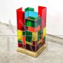 Artistic table lamp in colored glass