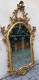 Antique console with gilded and carved mirror, Italy late 19th century