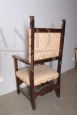 Antique 17th century refectory armchair in solid walnut