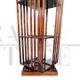 Quadrangular revolving bookcase in walnut