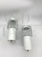 Pair of vintage wall lights in glass and white lacquered metal