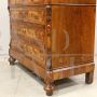 Antique Louis Philippe chest of drawers in walnut briar, 19th century Italy