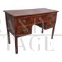 Antique Louis XVI style desk with drawers and inlaid threads