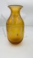 Seguso vase in amber and gold Murano glass, Italy 1950s