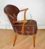 Vintage modern armchair in brown eco-leather, 1960s