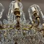 Large gilded bronze chandelier with crystals from the early 1900s