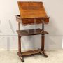 Antique desk table with lectern from the 19th century in walnut