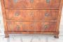 Antique 19th century chest of drawers in walnut feather with small inlays