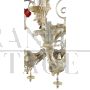 Rezzonico chandelier in gold Murano glass with red flowers