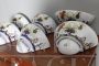 Set of six painted ceramic wall lights, Faenza model, signed Giordano