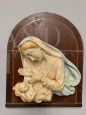 Headboard Madonna in polychrome majolica by Signa, Tuscany 1940s