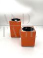 Pair of orange Athena cube wall lights, 1970s Italian design