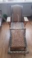 Adjustable vintage wicker chaise longue