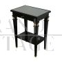 Pair of black lacquered Louis XVI antique style coffee tables