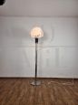 1960s floor lamp in chromed steel and glass