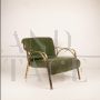 Armchair design by Vittorio Gregotti in green suede, 1960s