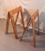 Pair of vintage 1970s freestanding trestles