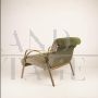 Armchair design by Vittorio Gregotti in green suede, 1960s