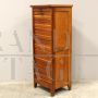 Single roller shutter office filing cabinet in oak