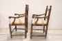 Pair of large antique walnut large chairs from the 18th century