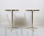 70s bistro side tables in brass with black glass top