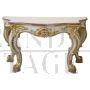 Antique style console table in lacquered and gilded wood, first half of the 20th century                            