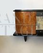 1930s Art Deco sideboard in rosewood and elm with silk-screened glass