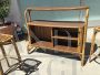 Vintage manao bamboo dry bar cabinet with two stools          