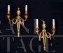 Pair of antique Napoleon III wall lights in finely chiseled gilded bronze