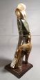 Woman with greyhound, chryselephantine sculpture signed Bertrand